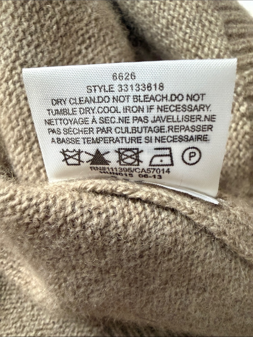 TORY BURCH SWEATER CREWNECK TAN WITH SILK SCARF LONG SLEEVE SIZE S - Picture 14 of 14